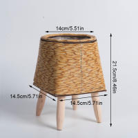 Escalera Floral Nórdica En Imitación De Rotura Con Cestas De Flores Tejidas Y Piernas Desmontables Soporte Para Plantas Decoración De Jardín Y Hogar - details 2