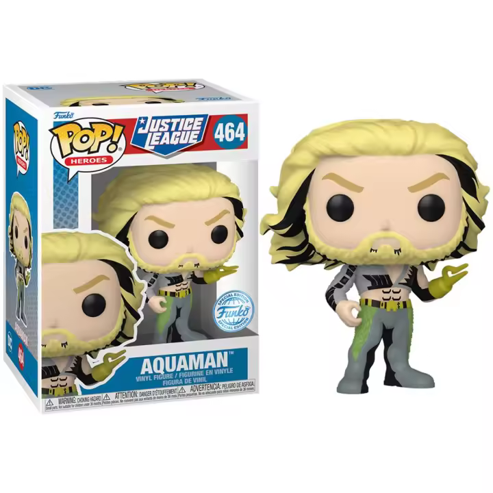 FUNKO POP! LA LIGA DE LA JUSTICIA - AQUAMAN EXCLUSIVO, LICENCIA OFICIAL - 66618, Nº464 - 1