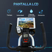 HOMCOM Bicicleta Estática Bicicleta de Fitness Pantalla LCD Asiento Manillar Ajustable Volante de Inercia 8kg Resistencia Regulable 103x53x110-114 cm Acero - details 4