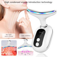 Masajeador De Lifting Facial Y Cuello Con Microcorriente EMS Y LED Fotón Para Eliminar Arrugas Y Grasa Doble Dispositivo De Belleza Multifuncional USB Cable Material Acrílico - details 4