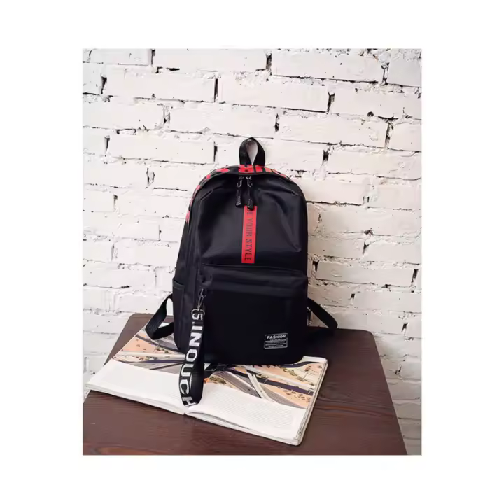 Mochila De Nailon De Estilo Preppy Para Estudiantes, Bolso Escolar Informal De Color Sólido, Grande, De Viaje Para Adolescentes - 1