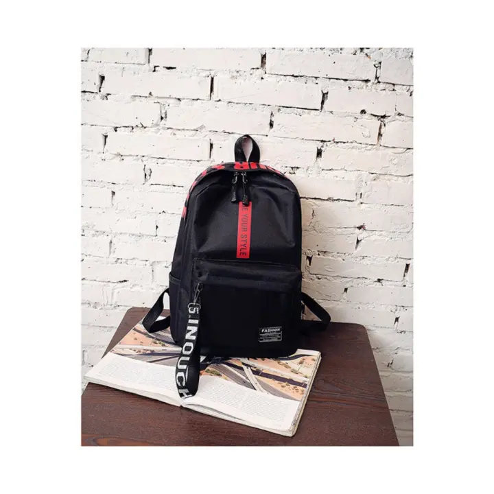 Mochila De Nailon De Estilo Preppy Para Estudiantes, Bolso Escolar Informal De Color Sólido, Grande, De Viaje Para Adolescentes - 1