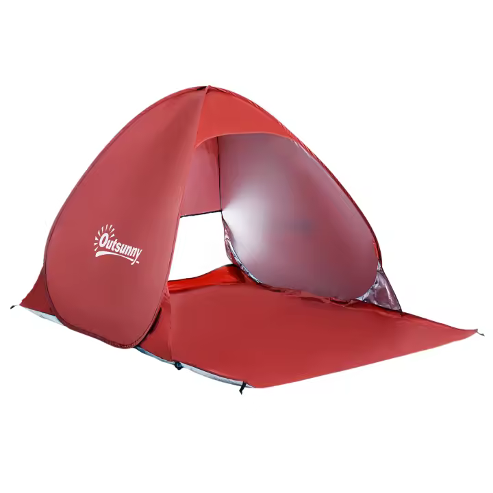 Outsunny Tienda de Playa para 1-2 Personas Pop-Up Instantánea y Portátil con Ventanas Tipo Refugio para Playa Picnic y Camping con Protección Solar UV 200x150x119 cm - 1