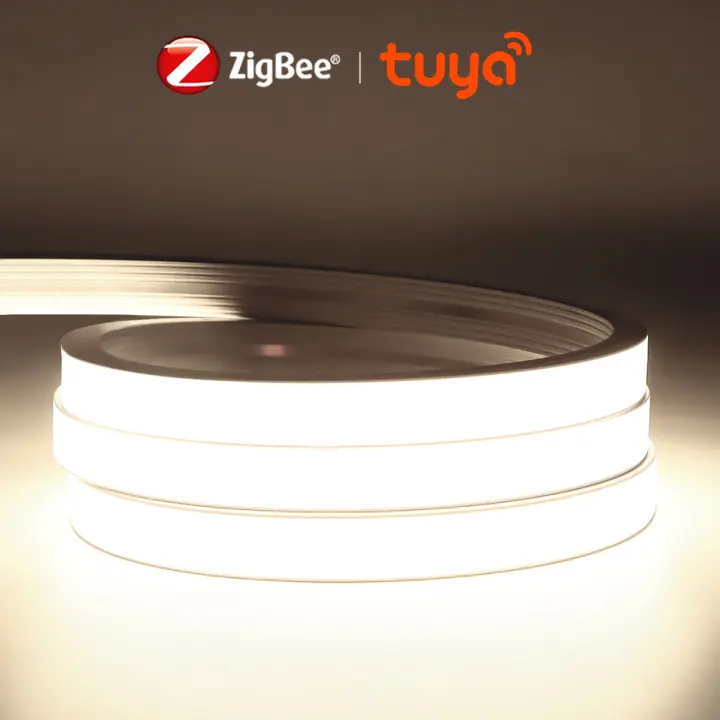 Luz De Neón COB Inteligente Zigbee Sin Cable 320LEDs/M Alta Luminosidad Con Control Por App Y Voz 5V USB Compatible Con Hub TUYA - 1