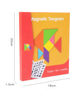 Rompecabezas Magnético 3D De Formas Geométricas Tablero Tangram Juguete Educativo De Madera Para Niños Juego Montessori - details 11