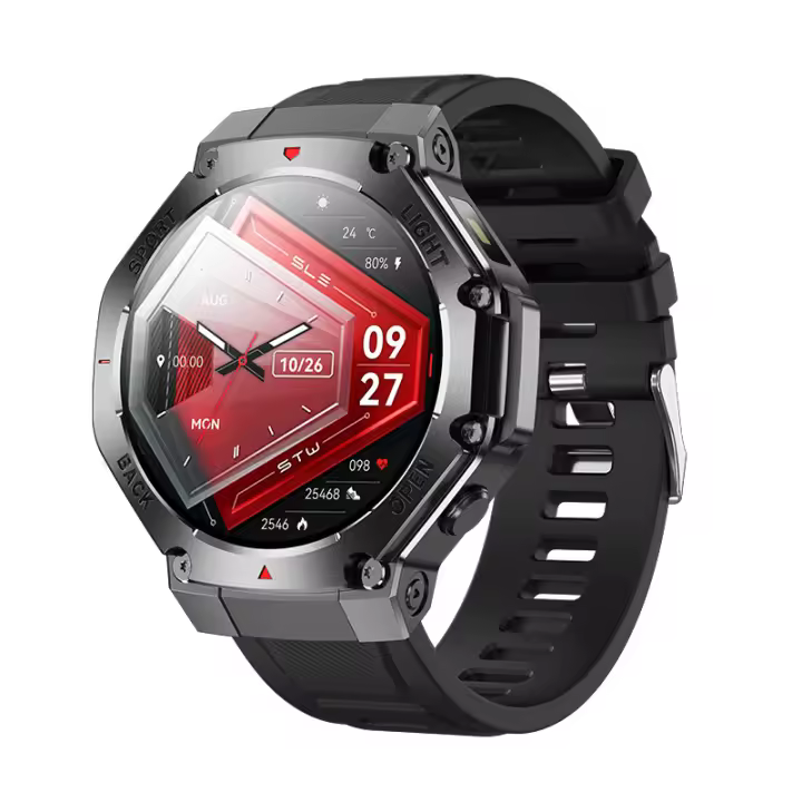 Nuevo reloj inteligente para exteriores con linterna, brújula, presión arterial, oxígeno en sangre, temperatura corporal y multideporte. - 1