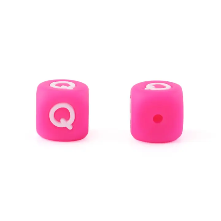 Sunrony 10-100Pcs Cuentas De Letras De Silicona 12MM Cuadradas Para Fabricación De Joyas Pulsera De Nombre DIY Accesorios Hechos a Mano - 1