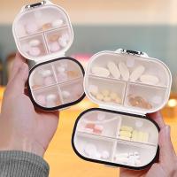 Pastillero portátil de 2 piezas, miniorganizador de tabletas con 7 compartimentos, pequeño pastillero de viaje, pastillero diario portátil (pequeño + grande) - details 1