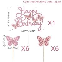 Topper De Pasteles De Mariposa Con Lentejuelas Para Cumpleaños De Princesa Decoración De Fiesta De Boda Para Niñas - details 18
