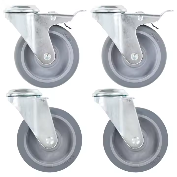 vidaXL Ruedas giratorias con agujero pasador 16 unidades 100 mm - 1