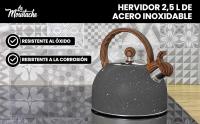 LA MOUSTACHE Tetera de Agua Silbante Vintage 2,5L de Acero Inoxidable - Kettle - details 0