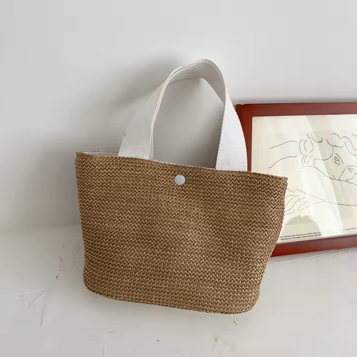 Bolsa de Playa de gran capacidad, estilo peinado de Paja, a la moda, 01 SSITO - 1
