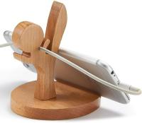 Soporte para teléfono inteligente de madera, soporte para teléfono, creativo Kung Fu Kid Placa de soporte para teléfono móvil, adecuado para tabletas y teléfonos inteligentes - details 3