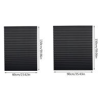 Cortina De Ventana De Plegado Negro Para Sala De Estar Y Baño Sin Perforar Adhesiva Cortina De PVC Decorativa Y Ocasión De Iluminación - details 0
