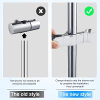 Soporte para la rotación de 45 °, soporte universal para Riel de 18-25mm, soporte para Ducha, poste deslizante para Ducha de Baño de repuesto(Plata) - details 2
