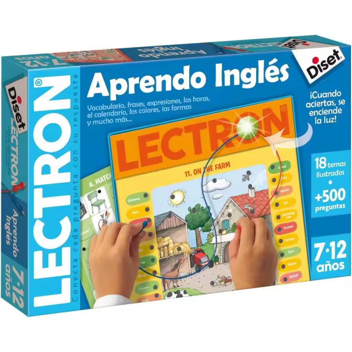 Diset - Lectron Aprendo Inglés, Juego educativo de asociar preguntas y respuestas a partir de 7 años (63817) - 1
