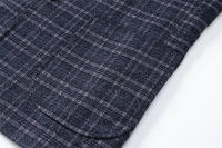 Traje Casual Para Hombre De Textura a Cuadros Azul Oscuro Ligero Para Primavera Y Verano Moda Nueva Y Trendy - details 10