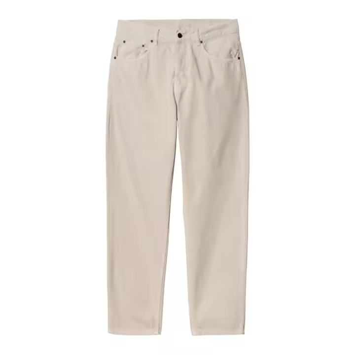 Pantalón Beige Carhartt Newel Pant Fleur De Sel Stone Dyed de Corte Relajado y Regular - 1