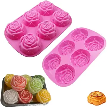 Set De 3 Moldes De Silicona En Forma De Rosa - Para Velas, Jabón, Chocolate Y Repostería, Resistentes Al Calor