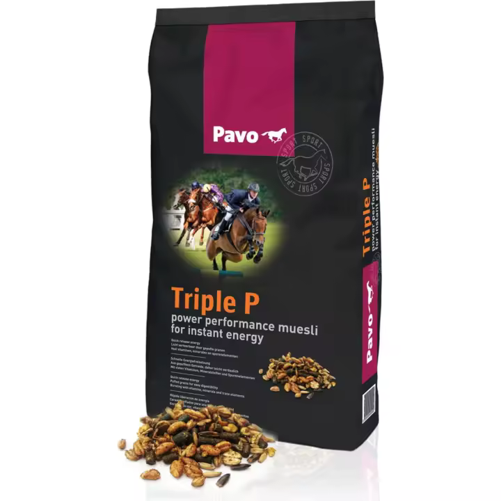 Muesli Energético para Caballos PAVO Triple P 15 Kg – para Esfuerzos Intensos y Competición - 1
