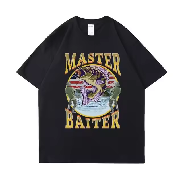 Camiseta De Algodón Unisex ZYXZ Con Meme Divertido De Hombre Que Come Pescado Y Enseña a Los Peces a Hacerlo También Camiseta Casual Para Todo El Año - 1