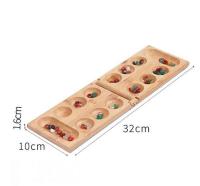 Juego de mesa con Piedras de Piedra-Juego de Mesa Kalaha con tablero de Madera plegable-Jugos de Mesa para Familia-Jugos de estraegia para niños y adultos - details 0