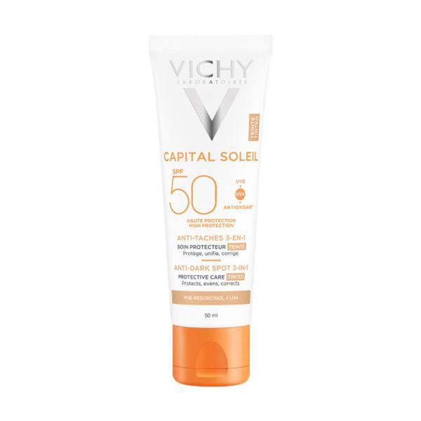 Vichy Capital Soleil Anti-Dark Spot 3 en 1 SPF 50+ con Color – 50 ml — oferta en Miravia