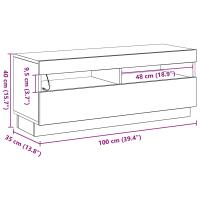 Mueble de TV vidaXL con luces LED Negro y Roble 100x35x40 cm de Madera - details 7