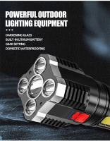 Linterna LED De Alta Potencia Recargable Con Luz Lateral Y 3 Modos De Iluminación Para Camping Y Aventuras Al Aire Libre - details 3