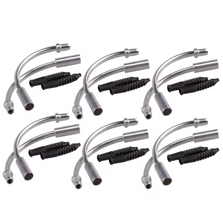 Juego De Aluminio V-Brake Noodle Y Boot MTB 2/4/6pcs Tubo Curvo Guía De Cable Protector De Caño Y Gorra Para Bicicleta - 1