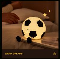 Lámpara Nocturna De Silicona De Fútbol Recargable Con 3 Niveles De Iluminación Dimmable Para Decoración De Habitaciones Luz De Noche Para Dormitorio Con Botón De Encendido Y Apagado - details 7
