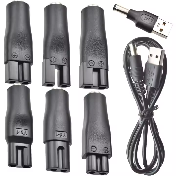 LISI 8 PCS Cable De Poder 5V Universal Reemplazo Cargador Adaptador USB Para Todas Las Clases De Cortadores De Pelo Y Afeitadoras De Barba Iluminadores De Escritorio - 1