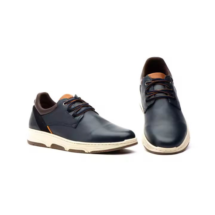 MºR83-8429 Marino-Marron Hecho en España Zapatos Hombre Piel Marino-Marron Cordones Route 83 Numeración: 39-45 Marca: Route 83 Da un paso con confianza y estilo con los zapatos de la marca Route 83. Estos zapatos, confeccionados en un sofisticado cuero az - 1