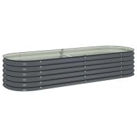 vidaXL Arriate de acero galvanizado 240x80x44 cm Color Plateado,  Gris,  y mas - details 1
