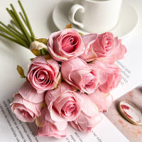 12PCS Rosas Artificiales En Silicio Para Decoración De Boda Blanca Regalo De San Valentín Decoración De Mesa En Casa Estilo De Flores Falsas - details 3