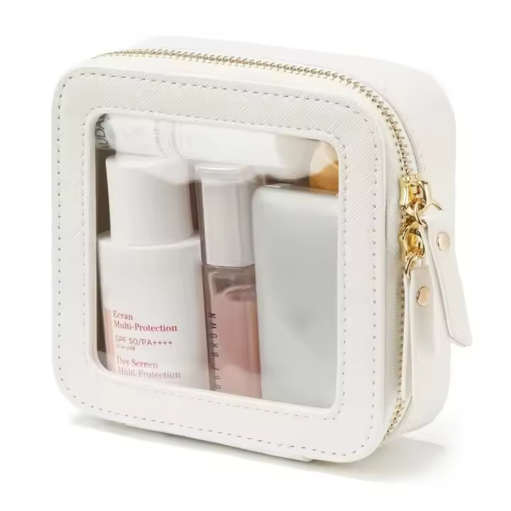 Bolsa De Maquillaje Para Mujer Transparente Con Cierre De Cremallera Impermeable Grande Bolsa De Lavado Para Viajes - 1