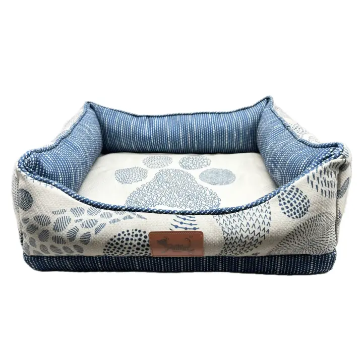 Petking - Cama para perros y gatos, Cama con base Rellena de Fibra Hueca y Espuma Acolchonada para mascotas, Cómoda y Elegante con Diseño de Huellas - 1