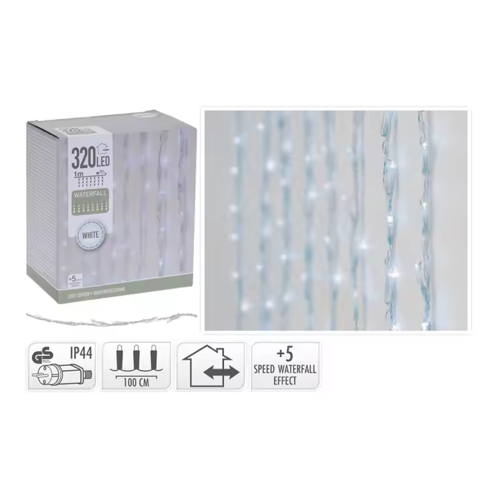 Cortina 320 Leds Blanco Frio Con 5 Funciones  1X2M - 1