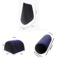 Almohada Inflable De Silicona Con Empuñadura De PVC Flocking En Colores Azul Y Negro Almohada De Esponja Suave En Forma De Trípode Y Cilindro - details 1