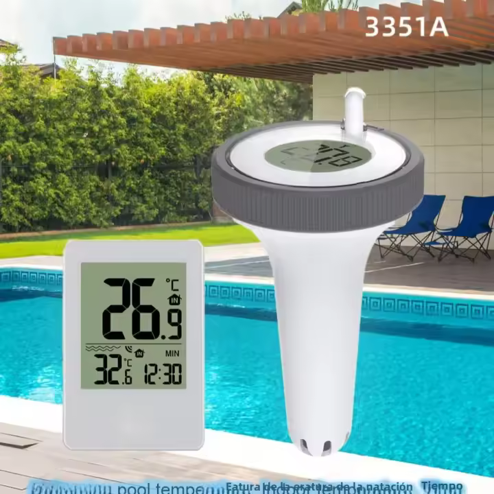 Termómetro Digital Flotante KKMOON Para Piscina Baño Acuario Medidor De Temperatura Multifuncional Para Exteriores Y Interiores - 1