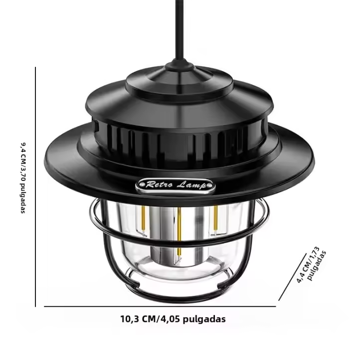 Lámpara De Camping Portátil Retro Impermeable Luz De Emergencia Dimmer Sin Escala Para Colgar En La Tienda De Campaña Y Senderismo Al Aire Libre - 1