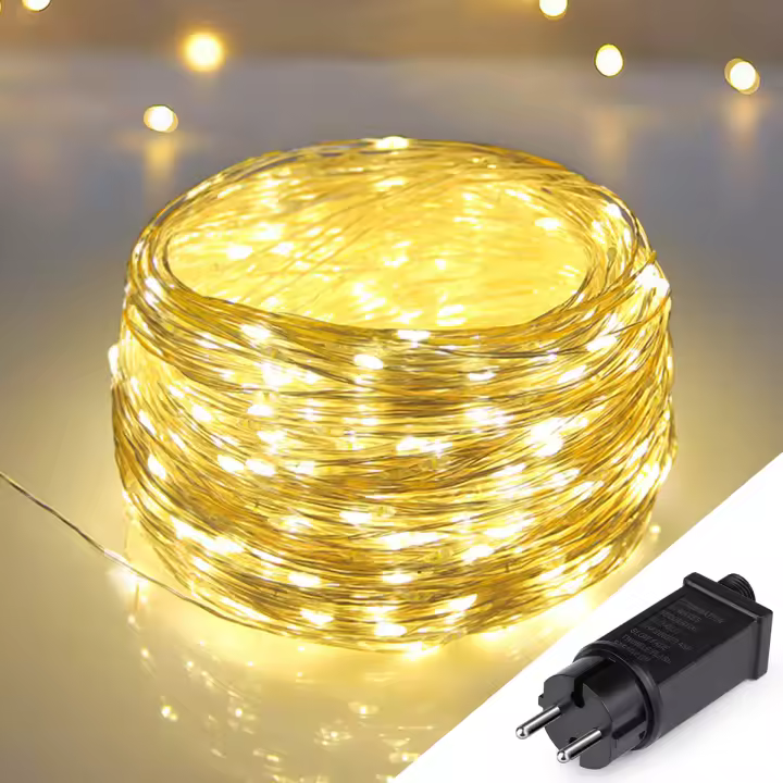 Guirnalda Decorativa De Luces De Navidad LED 24V Impermeable Para Exterior Con Hilo De Cobre Fairy Lights Para Boda Jardín Calle Césped - 1