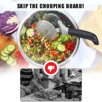 Cortador De Ensalada Con Cubiertas Protectivas Y Ruedas Doble Acero Inoxidable Circular Herramienta Para Frutas Y Verduras - details 7