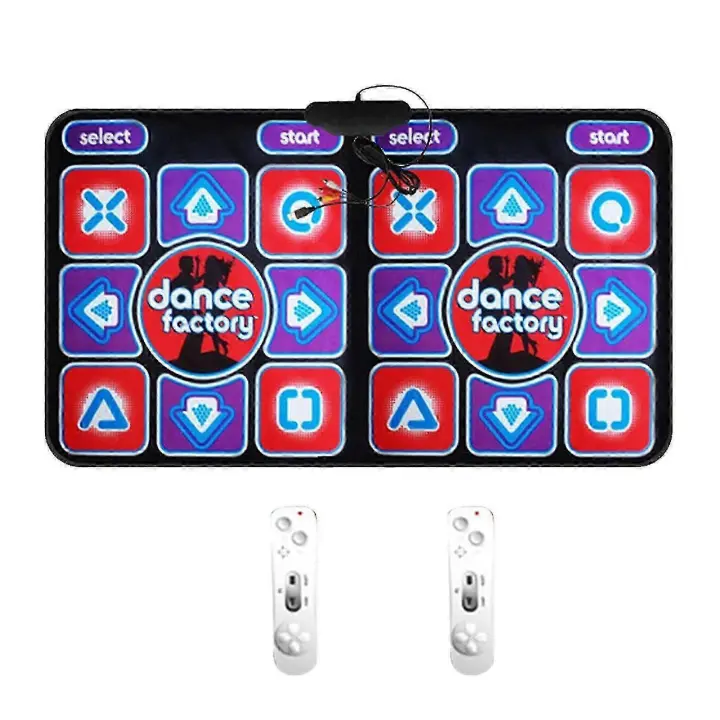 Double Dancing Mat Double User Wired Dance Mat Game Non-Slip with 2 Remote Controller Multi-Function for PC TV - 1