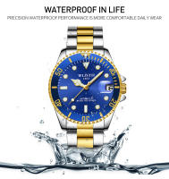 Reloj Mecánico Para Hombre Wlisth Con Calendario Y Vidrio Magnífico Verde Agua Fantasma Acero Inoxidable Resistente Al Agua - details 8