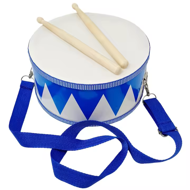 ROCKSTAR MUSIC - Caja Tambor Infantil de Madera y Parche Símil Piel TGE-B Incluye Correa y Baquetas, Instrumento Musical de Percusión - 1