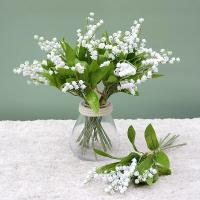 Flores Artificiales Blanca Letra Bellflower Falsas Plásticas Hechas a Mano Decoración De Hogar Para Casamiento Fiesta Boda Novia Portando Bouquet - details 2
