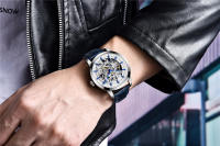 Reloj De Pulsera Mecánico Para Hombres PAGANI DESIGN 2023 Marca Top Lujo Dorado Resistente Al Agua Con Movimiento Automático Y Esqueleto Cuero Acolchado Estilo Casual - details 5