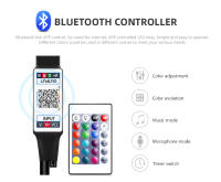Tira De Luces LED RGB USB Bluetooth Para Decoración De Habitación Luz Neón Trasera Inteligente Para Televisión HDTV Iluminación De Fondo De Pared - details 2
