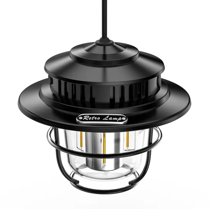 Nueva Luz LED para acampar with Carga type C, Luz Para Tienda de Campaña al Aire Libre con Gancho y ASA, Luz de camping Retro - 1